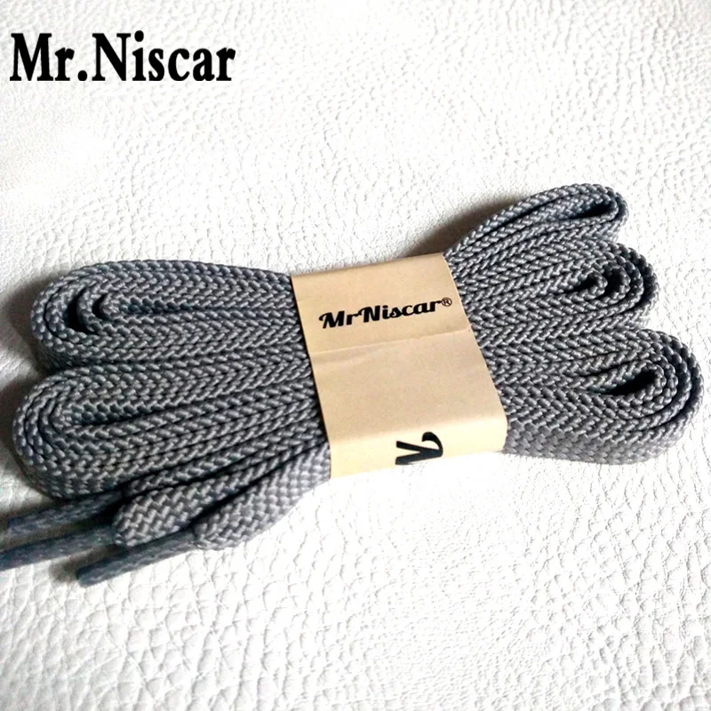 

Mr.Niscar New Arrival 2 Pair High Quality Light Gray Flat Shoelaces Brand Shoe Laces Colorful Casual Sneakers Shoelace 100-180cm