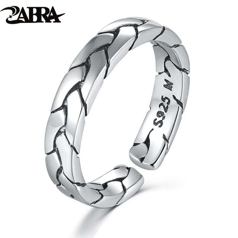 

ZABRA Adjustable Size 7-9 Tail 925 Silver Ring Female Vintage Retro Small Simple Fashion Gift for Love Women Rings Jewelry