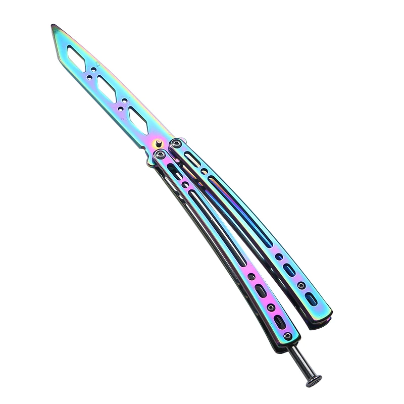 HAOXIA 07L нож бабочка в ноже тренировочный счетчик карамбит титановый balisong тусклый