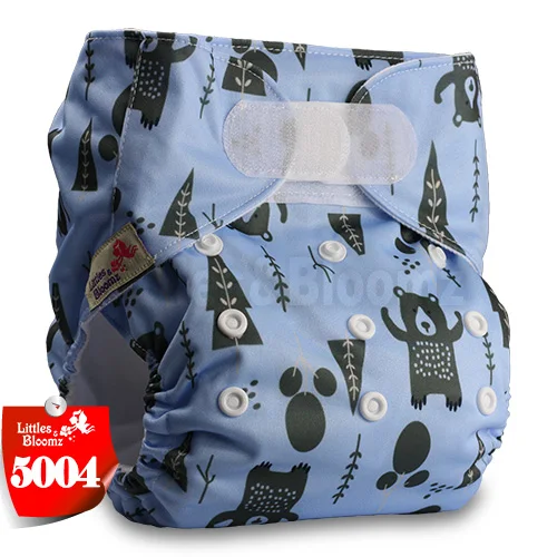 [Littles&Bloomz] Детские Моющиеся Многоразовые, настоящая стандартная ткань, застежка-липучка, карман для подгузников, пеленки, обертывание, подходит для рождения в горшке - Цвет: 5004