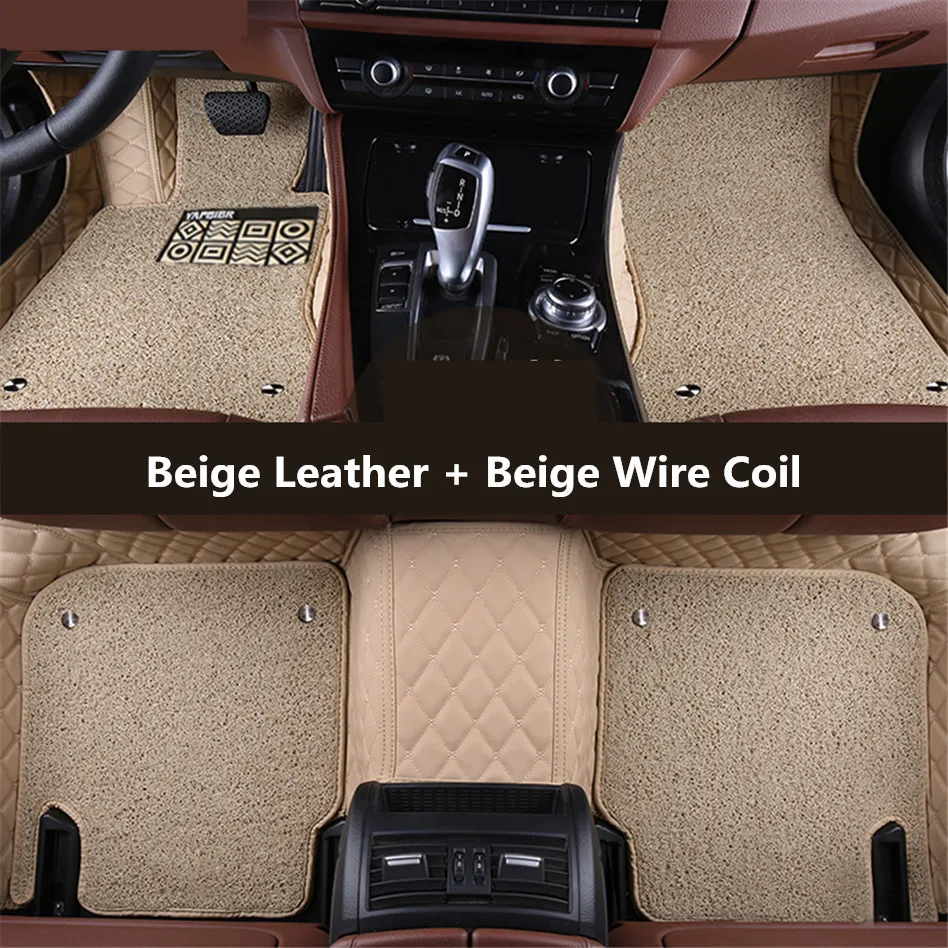 

For Peugeot 308 2016.2017.2018 Floor Mats Auto Foot Carpets Step Mat High Quality Embroidery Leather Wire coil 2 Layer