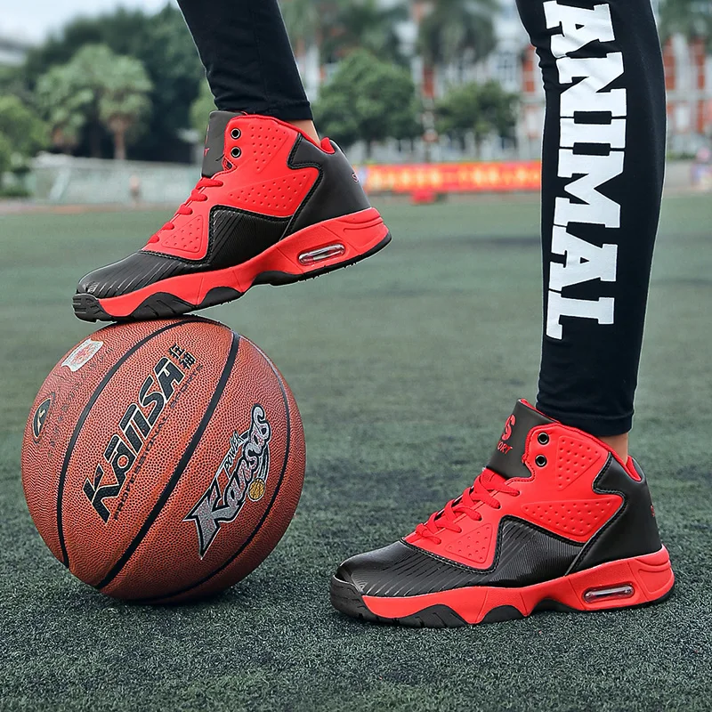 Обувь для баскетбола унисекс; большие размеры 36-46; женские кроссовки с высоким берцем; мужские кроссовки для баскетбола; цвет красный, синий; спортивная обувь