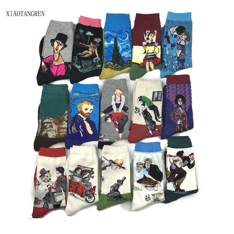 

3D Retro Painting Art van gogh Socks chausette Unisex Funny Novelty Starry Night Vintage calcetines divertidos Socks HOT Sales