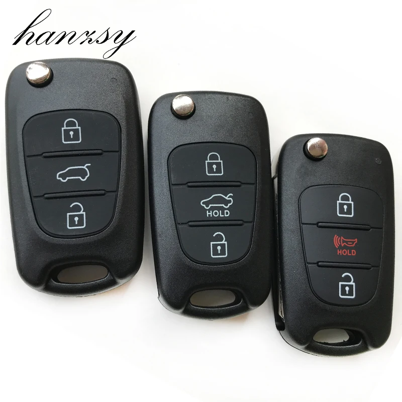 

3 Buttons Car Key case For KIA K2 K5 Rio Sportage Sorento Hyundai I20 I30 Avante AUTO Flip Folding key Shell Cover Fob uncut Bla
