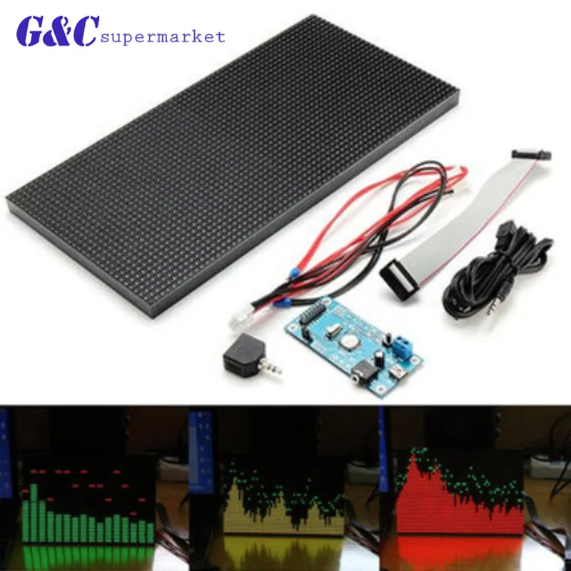 

Music Spectrum Display 6 Modes DIYLED Light Display Dot Rectangle Board Analyzer Sound Waves Display