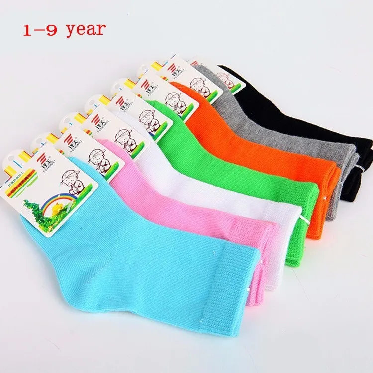 4 пары детских носков хлопковые носки ярких цветов для девочек на весну и осень, носки для мальчиков детские носки для детей от 1 до 9 лет