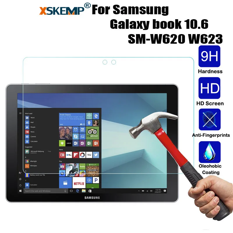 XSKEMP 9 H Твердость Закаленное стекло пленка для samsung Galaxy book 10,6 SM-W620 W623 Ультра прозрачная глянцевая пленка для планшета