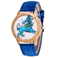 GENBOLI T171-N минималистский часы джинсовые полосы Для женщин кварцевые часы Дамская мода платье часы высокого качества Фирменная Новинка