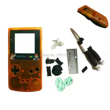 Новинка для игрового корпуса Оболочка Передняя оранжевая задняя черная смешанная Цветная Пластиковая линза с мультяшным рисунком для Gameboy цветная с отвертками X/Y