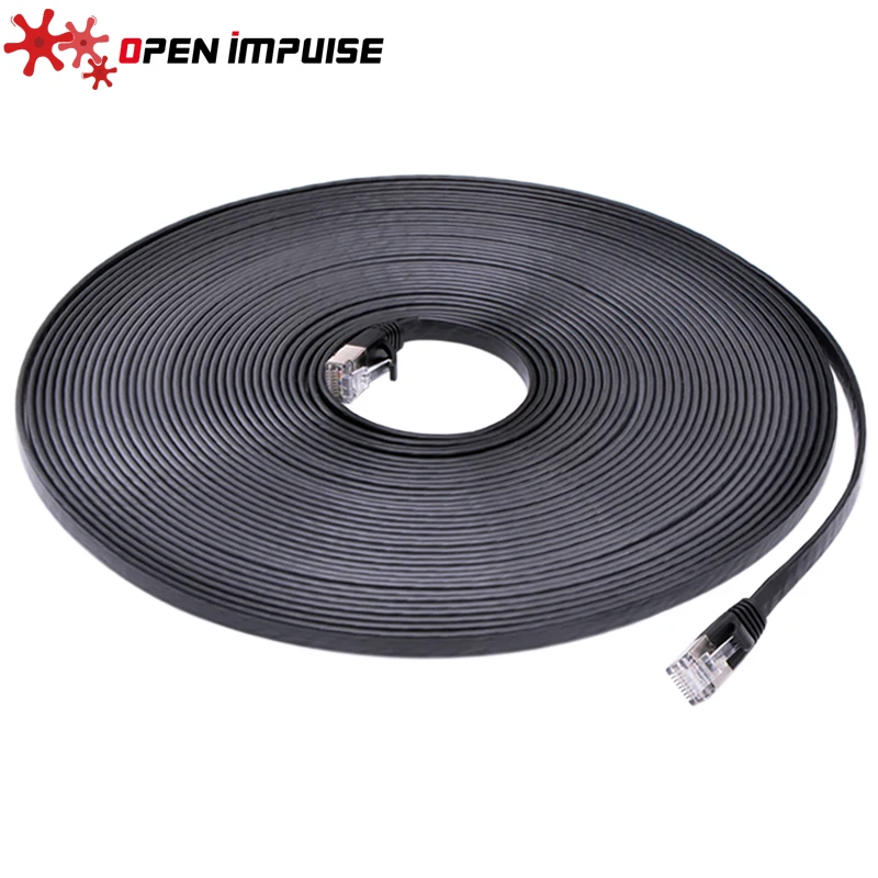 

15m High Speed Flat Cat7 STP RJ45 Network Flat Lan Cable Internet Network Cable with Plated Connector