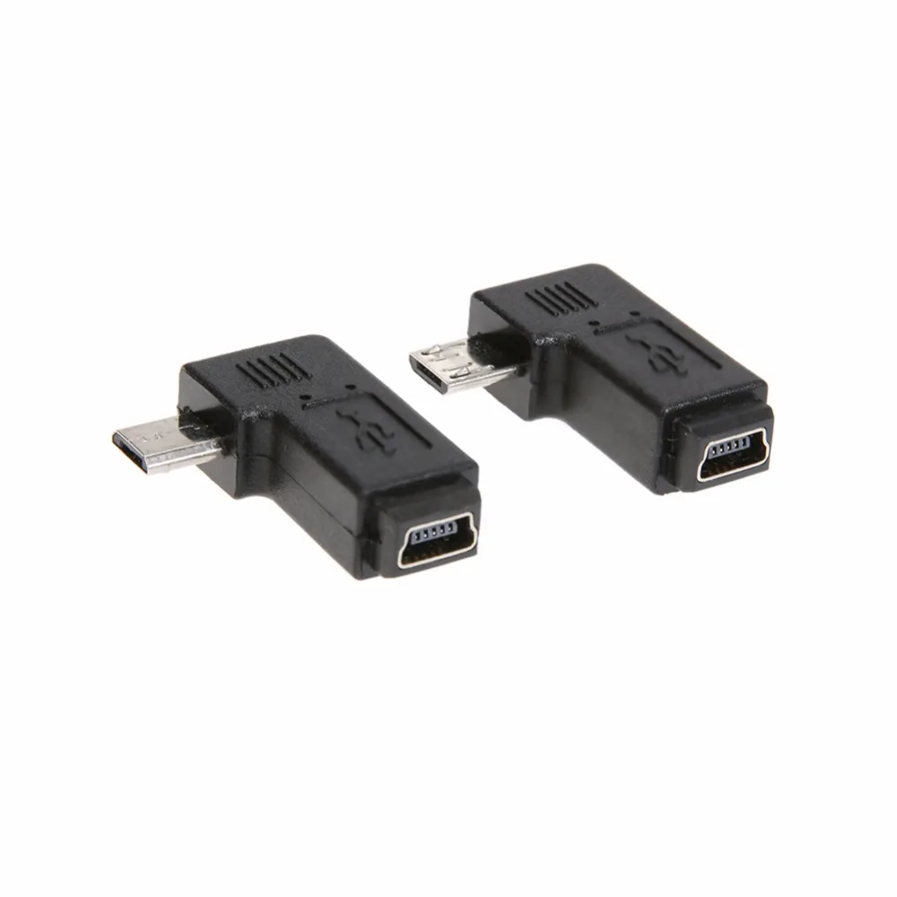 Переходник с Micro USB штекер на Mini гнездо переходник для передачи данных 90 градусов L