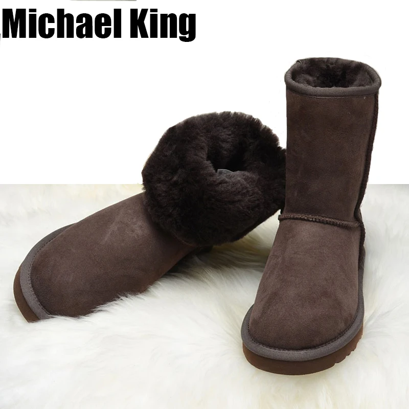 

New Top Quality Fashion Women Snow Boots Genuine cow Leather Winter Boots 100% natural Fur Warm Women Boots women wool shoes