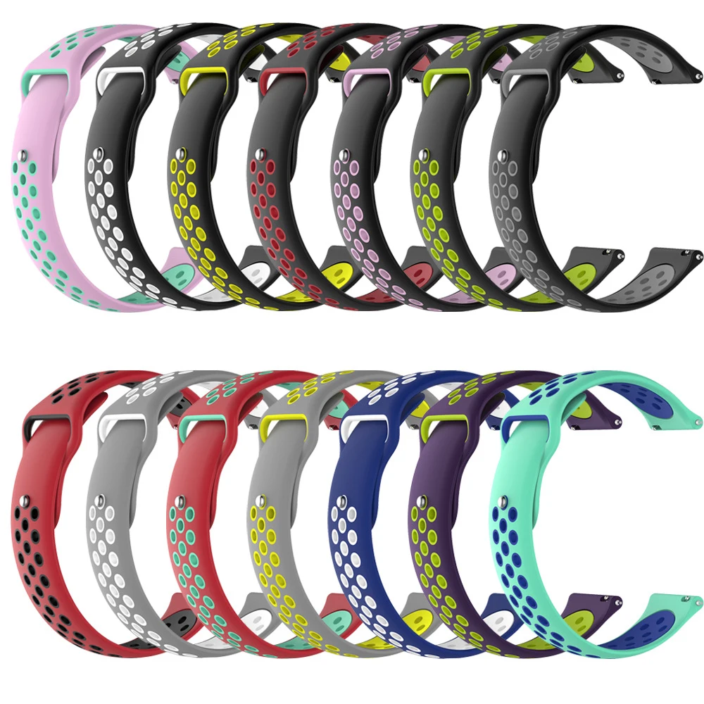 

1pc Silicone Strap Bracelet For Huami Amazfit Bip A1608 Strap Dual Color Watch Band Accessories Belt For Xiaomi 20mm