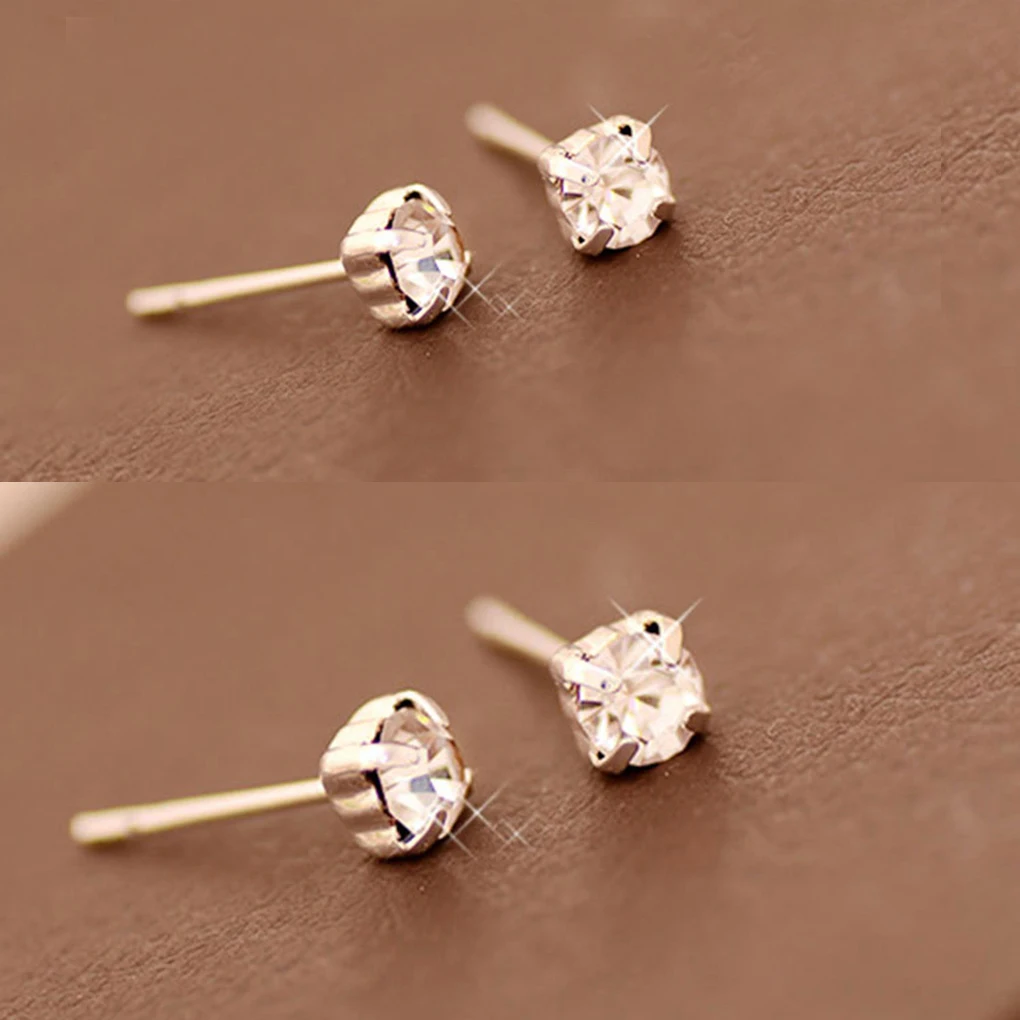 Crystal Rhinestone Stud Earrings Piercing Ear Studs for Wedding Party