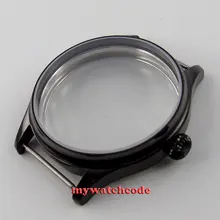 44 мм 316L фляжка из нержавеющей стали, черное PVD чехол Калибр ETA 6498 6497 Движение C79