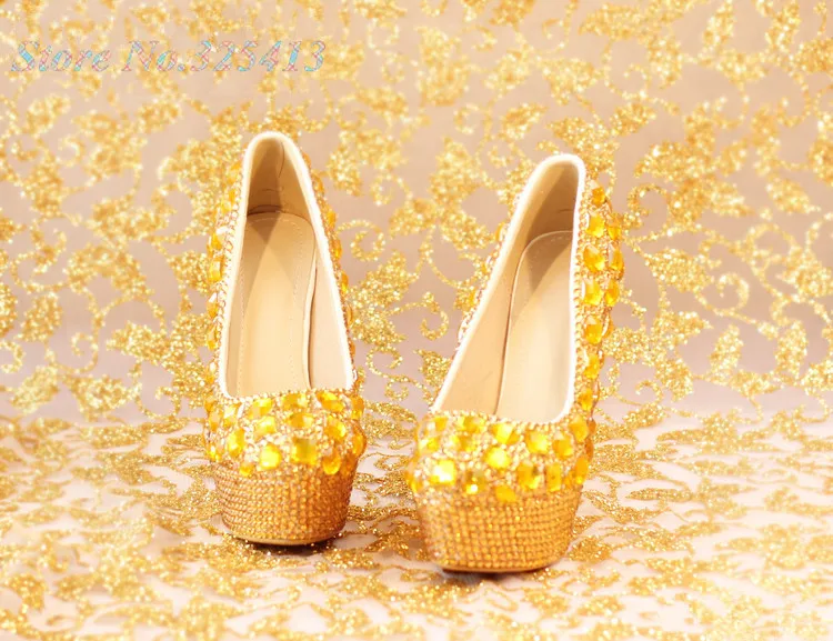 Женские свадебные туфли с золотистыми стразами на ультравысоких каблуках женские туфли с закругленными носками на тонких каблуках размер 35–39