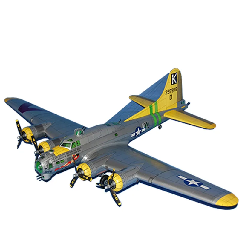 

1:33 DIY 3D B-17G Flying Fortress Plane Aircraft Paper Model Assemble Hand Work Kids Toys Handmade Gift