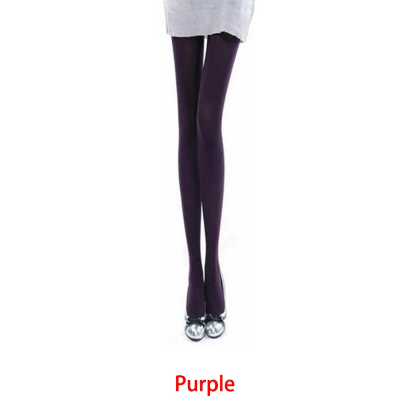 Черные(бежевые) сексуальные леггинсы женские нейлон+ спандекс новые осенние и зимние колготки 10 цветов Мода Лучшие продажи - Цвет: Purple