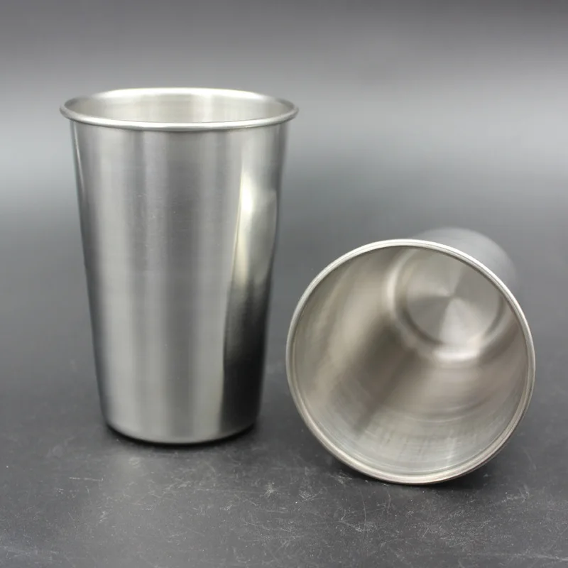 

50pcs 500ML Stainless Steel Cups 16oz Tumbler Pint Glasses Metal Cups Hand Beer Cup Drinkware W9666