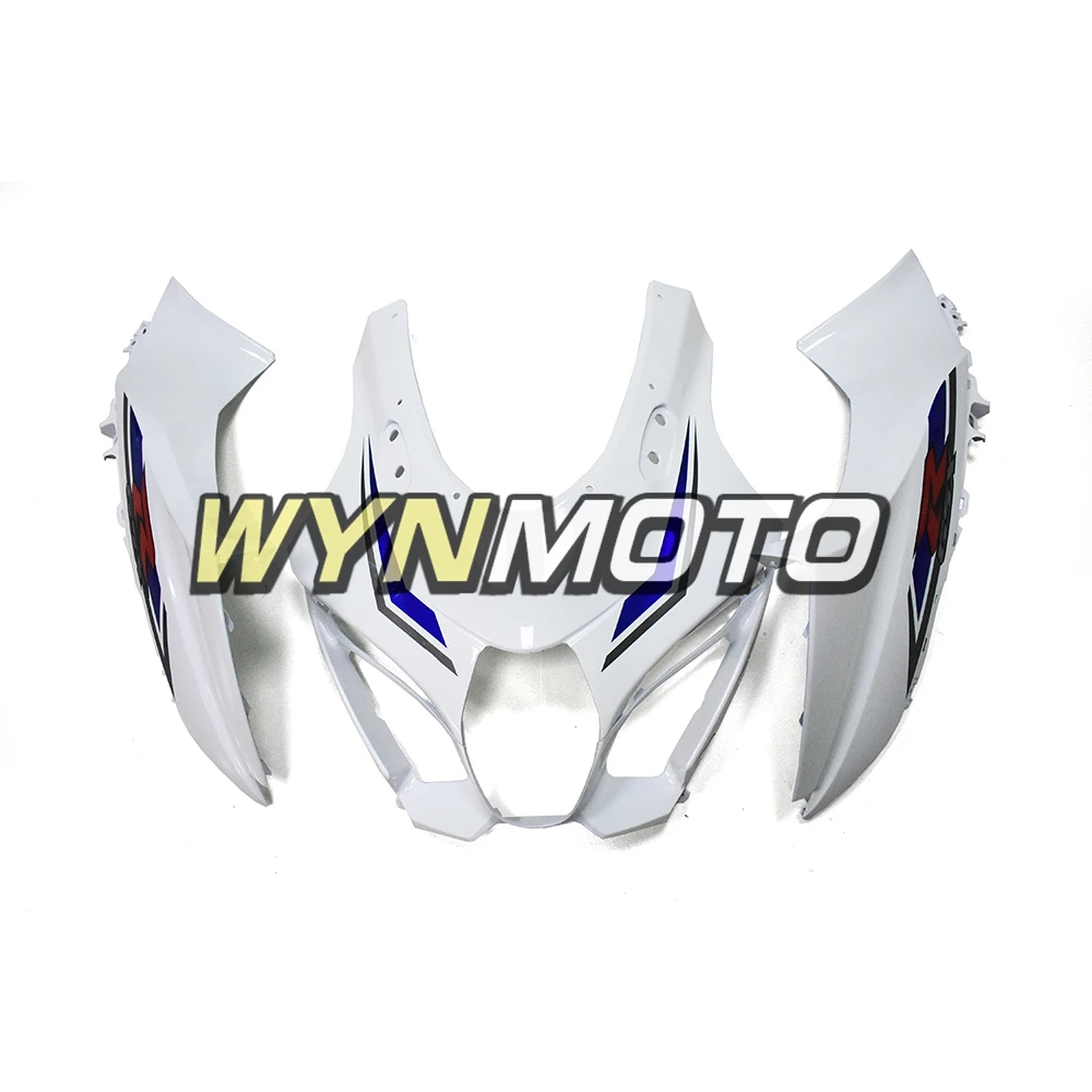 Полный мотоцикл обтекатели комплект для Suzuki GSXR1000 ABS Пластик система впрыска Кузов белого и синего цвета корпуса GSXR, 17, 18, 19