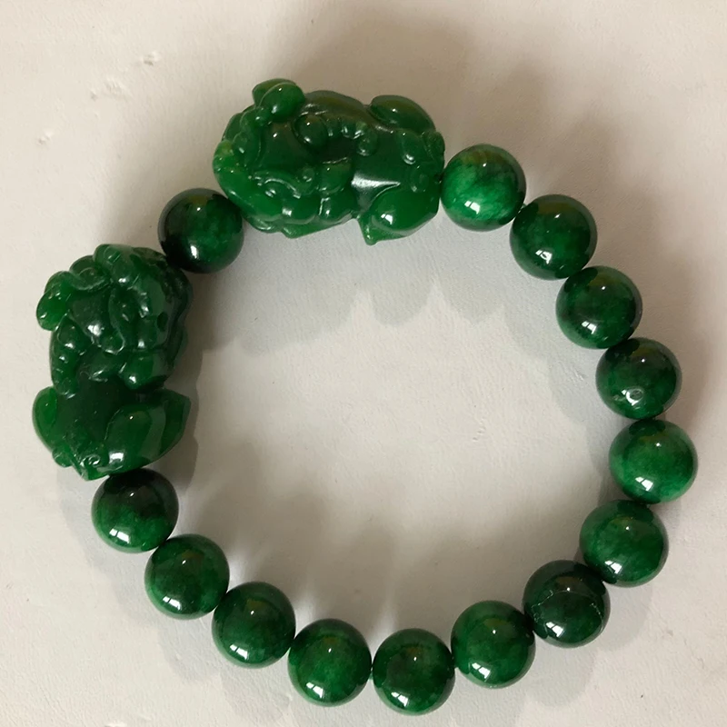 Atacado seco verde natural pedra pulseiras 10mm