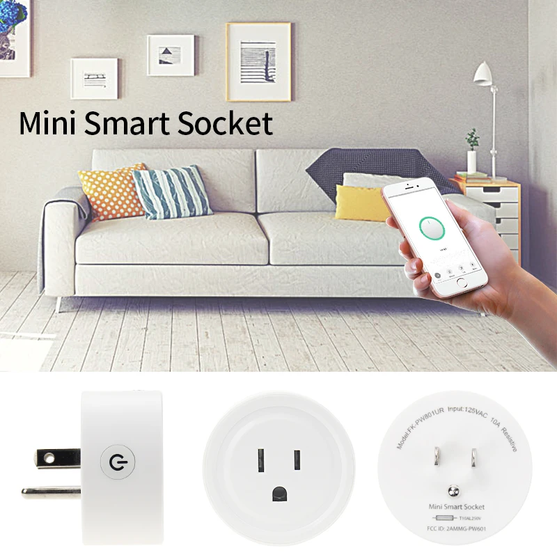 FrankEver Hot Sale US Mini Smart Socket 10A Wifi Plug Timing Switch Voice Control Work with Alexa Google Assistant