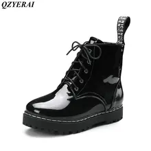QZYERAI Autumn and winter low heel belt classic vintage Martin boots women s boots women shoes