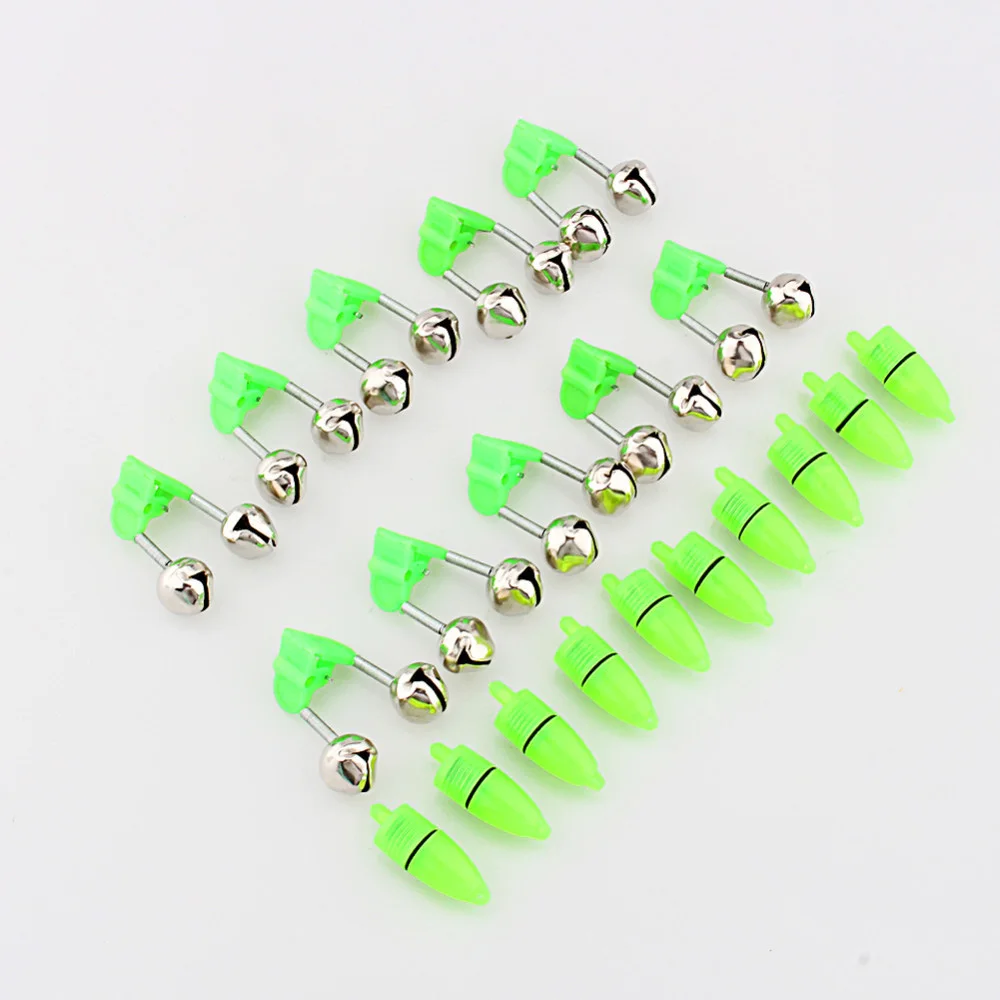 

10pcs LED Flash Light Night Electronic Fishing Bite Alarm Finder Lamp Double Twin Bells Tip Clip On Fishing Rod Tackle MDJ998