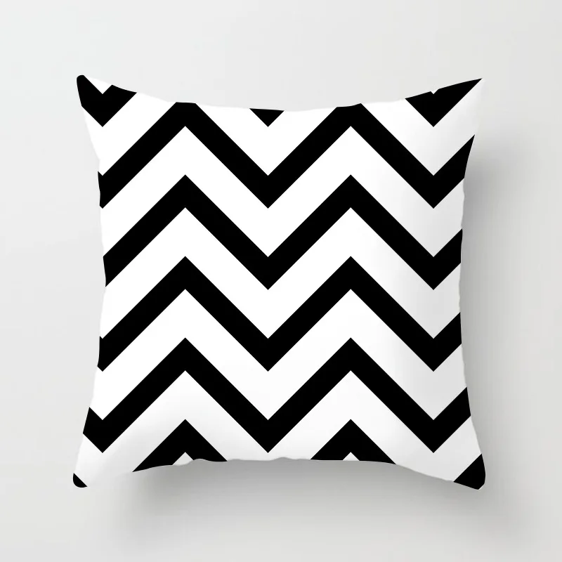 Геометрическая наволочка для подушки, черно-белая полиэфирная наволочка для подушки в полоску, в горошек, в сетку, треугольная наволочка для подушки с геометрическим рисунком - Цвет: 8