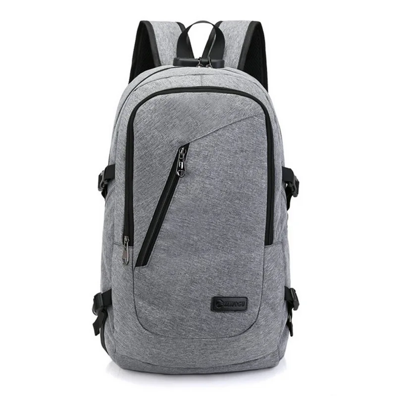 Мужской рюкзак, USB зарядное устройство, школьный рюкзак, студенческий рюкзак для ноутбука, бизнес рюкзак с замком, Mochila Hombre, дорожные сумки для мужчин - Цвет: 8680-dark grey