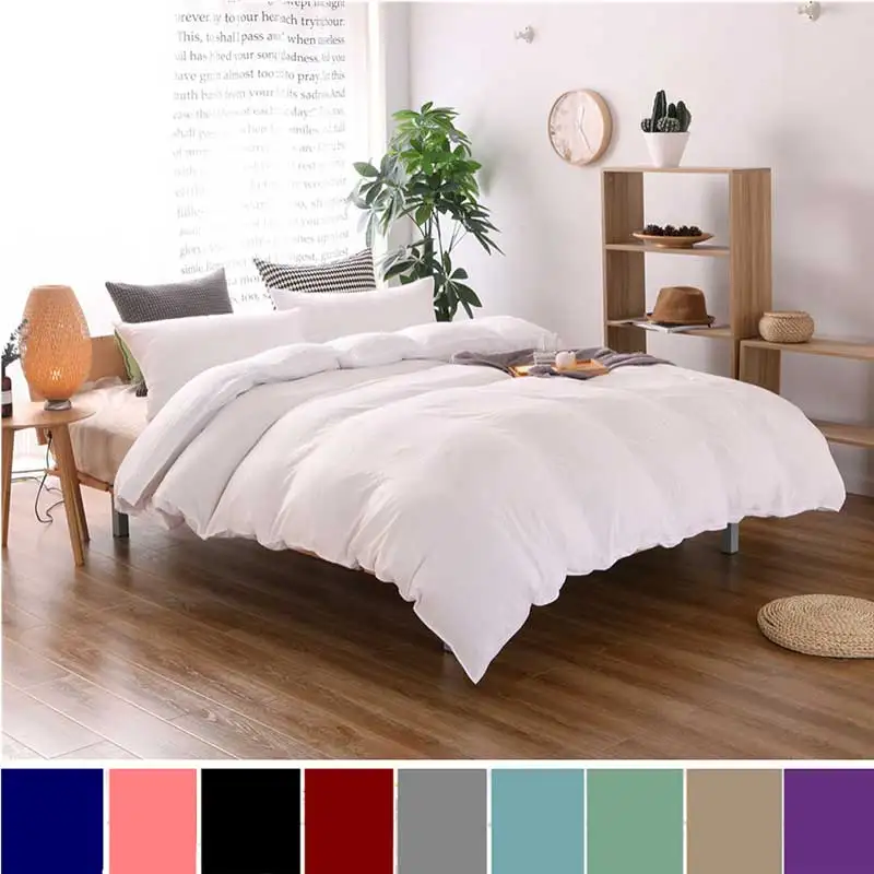 

Bedding Set Three Piece Solid Color Washed Cotton Comfortable Quilt Cover Soft Pillow Case 173*228cm 228*228cm