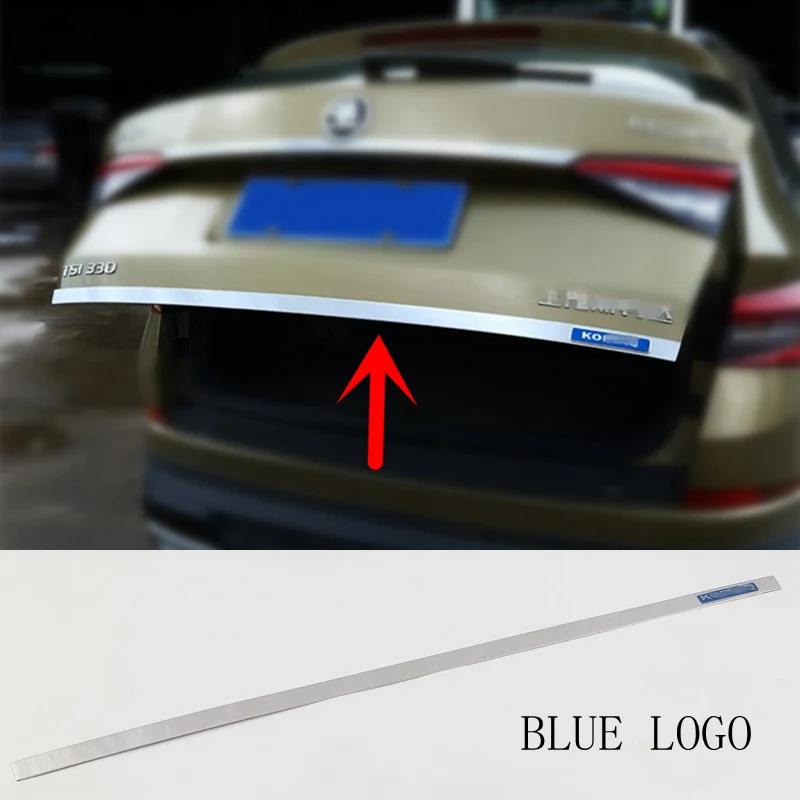 ABS Хромированная передняя фара противотуманная фара крышка Накладка 2 шт. аксессуары внешняя подходит для Skoda Kodiaq - Цвет: BLUE LOGO 1PC