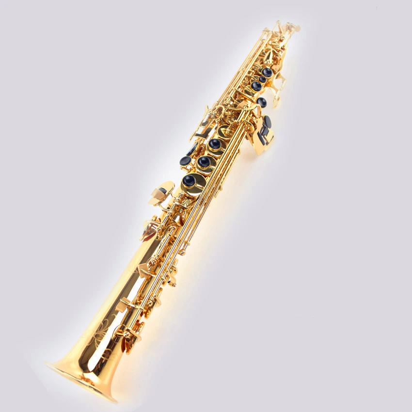 

Soprano Bb Falling Tune B Sax Wind Instrument Saxophone copper Gold Lacquer saxofone Soprano Professional Musical Instrument