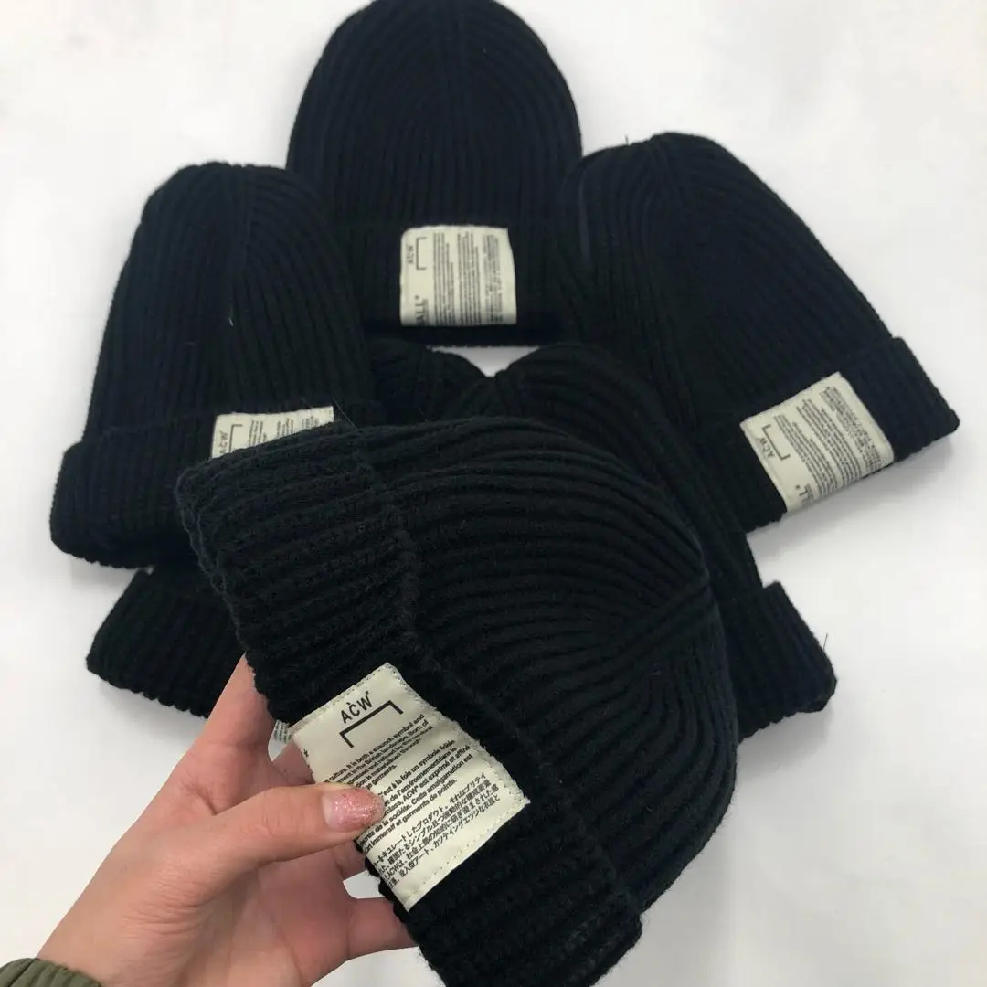 

A-COLD-WALL Hat Women Men Winter RETRACTABLE INVISIBLE ZIP BEANIE Kanye West Hip Hop Gift Hats Skullies Beanie ACW Hats