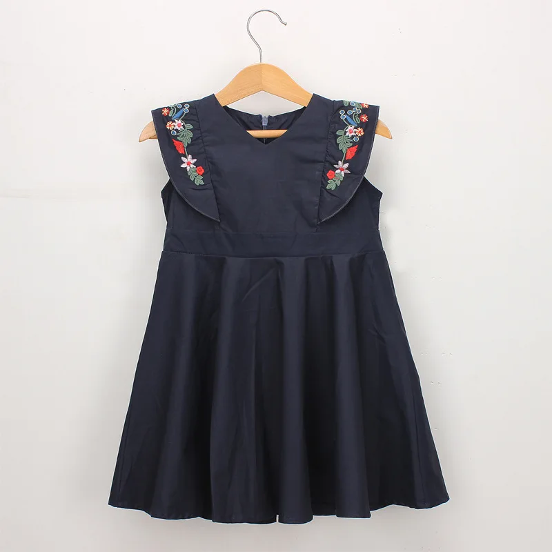 

Baby Girls Flower Embroidery Dresses Summer 2018 Casual Kid girl Clothes Sleeveless Dress for Children costumes vestido infantil