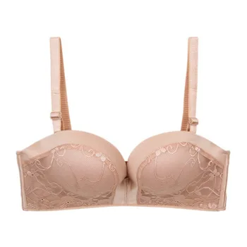 

Women Sexy Lingerie Embroidery Solid Color Bra Push Up Underwear Buckle Female Casual Gathered Bra Est