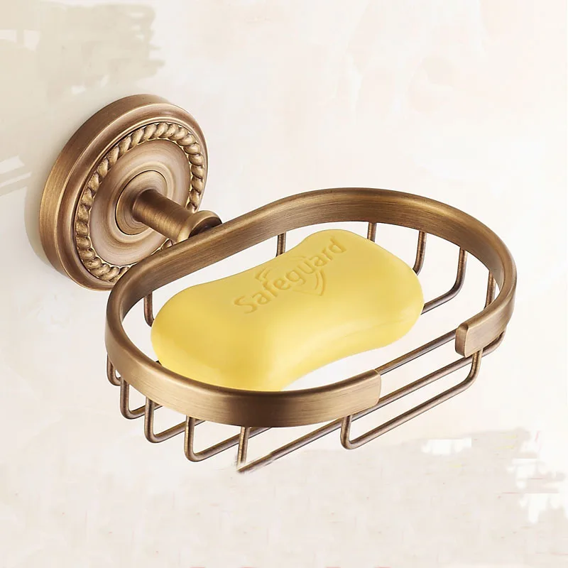 Copper Antique Bathroom Bar Mesh Style Scented Soap Dishes Shelf Soap