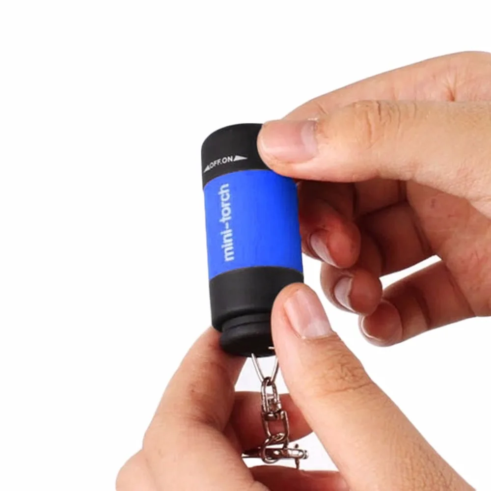 Сумка брелок Портативный Миниатюрный фонарик для ключей USB Перезаряжаемый лампа