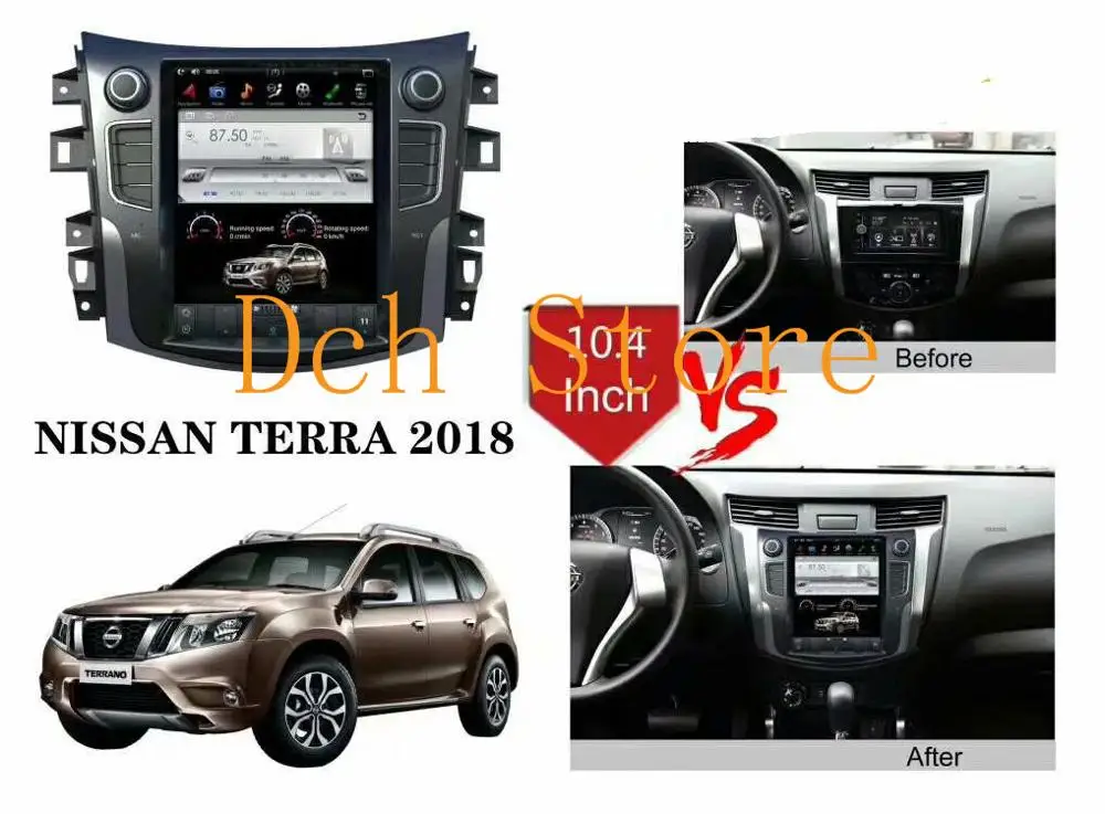 

10.4'' Vertical Screen Tesla Style Android 8.1 Car DVD GPS Navigation Radio for NISSAN NAVARA NP300 2014- TERRA 2018-auto AC PX6