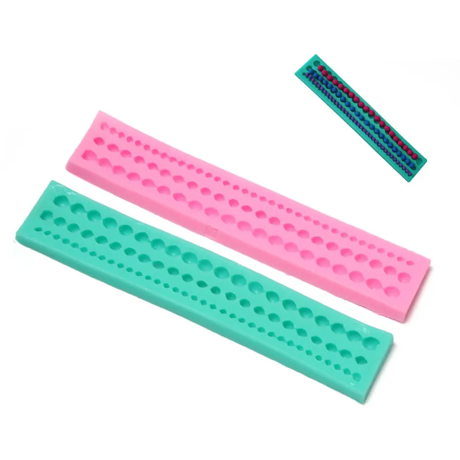 

22*4.2*1.2cm Liquid Silicone Cake Mold Long Pearl String Beads Shape Fondant Cutter Silicone Molds For Cake Decorating