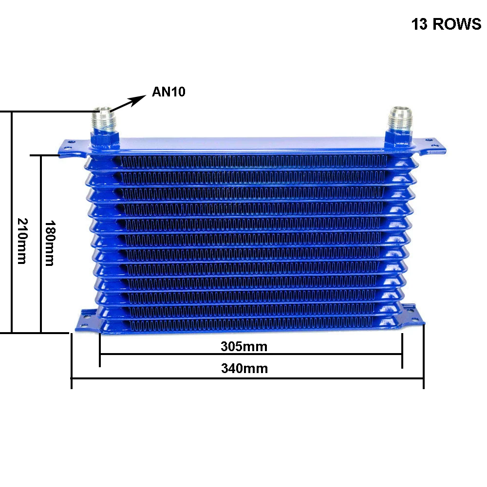 WLR RACING-Универсальный 13ROW 10AN-10AN универсальный двигатель трансмиссионный масляный охладитель TRUST TYPE WLR5113 - Цвет: Синий