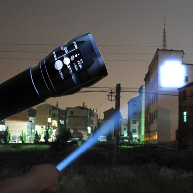 Мощный светодиодный фонарик подчеркнул 2000 люмен 3-Режим светодиодный военные лазерный светодиодный фонарик Масштабируемые Фокус факел ZK71