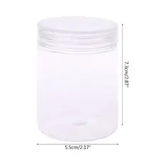 150 мл круглый прозрачный ПЭТ контейнер банка горшок бутылка для DIY слизи глина для макияжа для косметического крема коробка для ногтей квадратная с крышкой