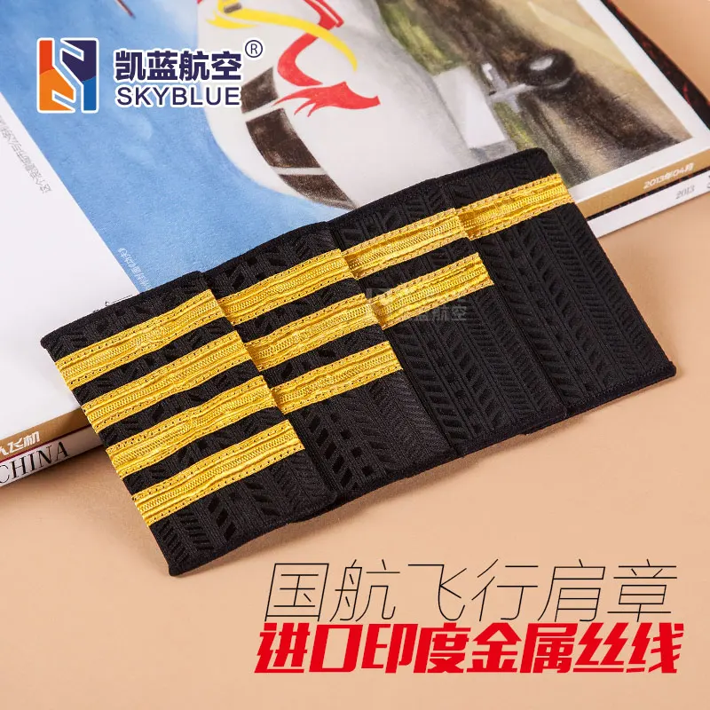 Базовый стиль Epaulette лямки эполет золотая линия футболка с пилотом одежда летные