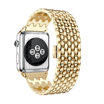 

Shining Metal Steel Watchband 42/44mm Replacement Bracelet Watch Band Strap Business Style Wrist Band For Apple Watch 4 Colors