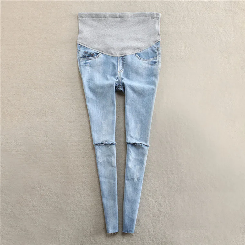 

Envsoll Skinny Pencil Jeans Maternity Pants For Pregnant Women Clothes Hole Denim Pregnancy Pants Prop Belly Gravidas Trousers