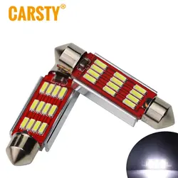 Carsty Новинка 2 шт. C10w C5w светодиодная гирлянда 31 мм 36 мм/39 мм/41 мм 12SMD 4014 светодиодный Автомобильный интерьер can-шины лампочка номерного знака 12 v