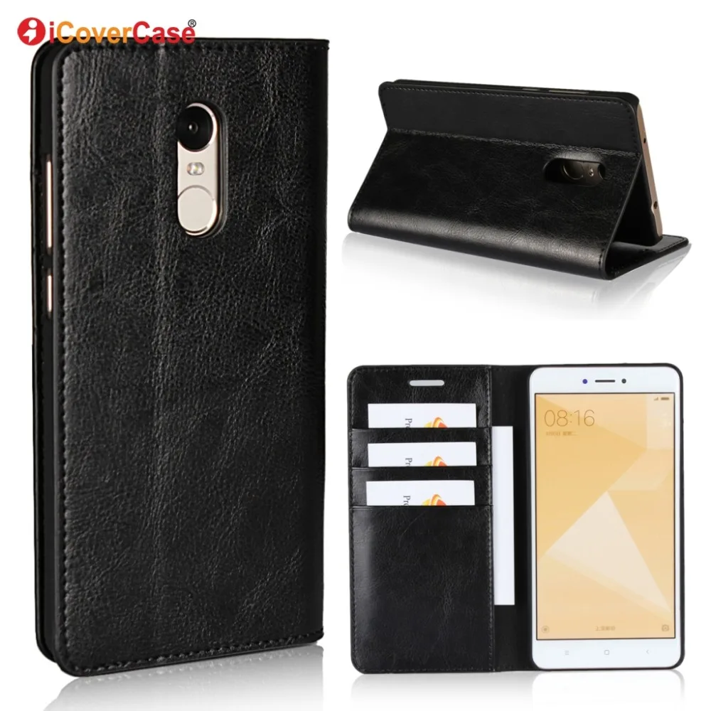 

Redmi Note 4X Case Luxury Real Genuine Leather Wallet Case For Xiaomi Redmi Note 4X Card slot Stand Protect Flip Case