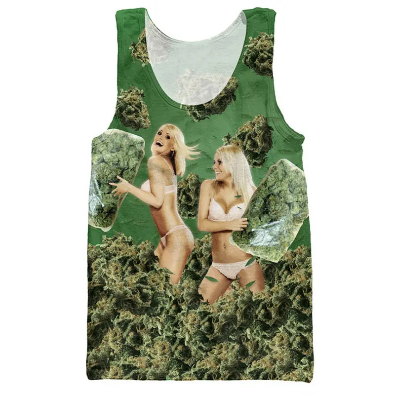 

Sexy 3d Printed Tank Tops Men Fashion Clothes Ladies Takes Pillow Fight Weed Graphic Jersey Loose Sleeveless Shirt Male Vest