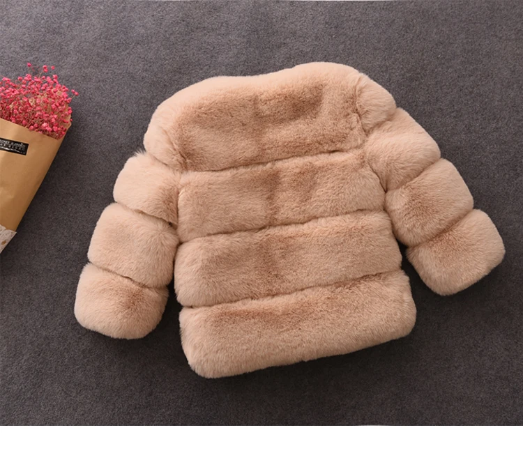 Winter Girls faux fur Coats fashion Children winter Jackets for girls clothes Kids Outerwear fur Jackets warm princess coat